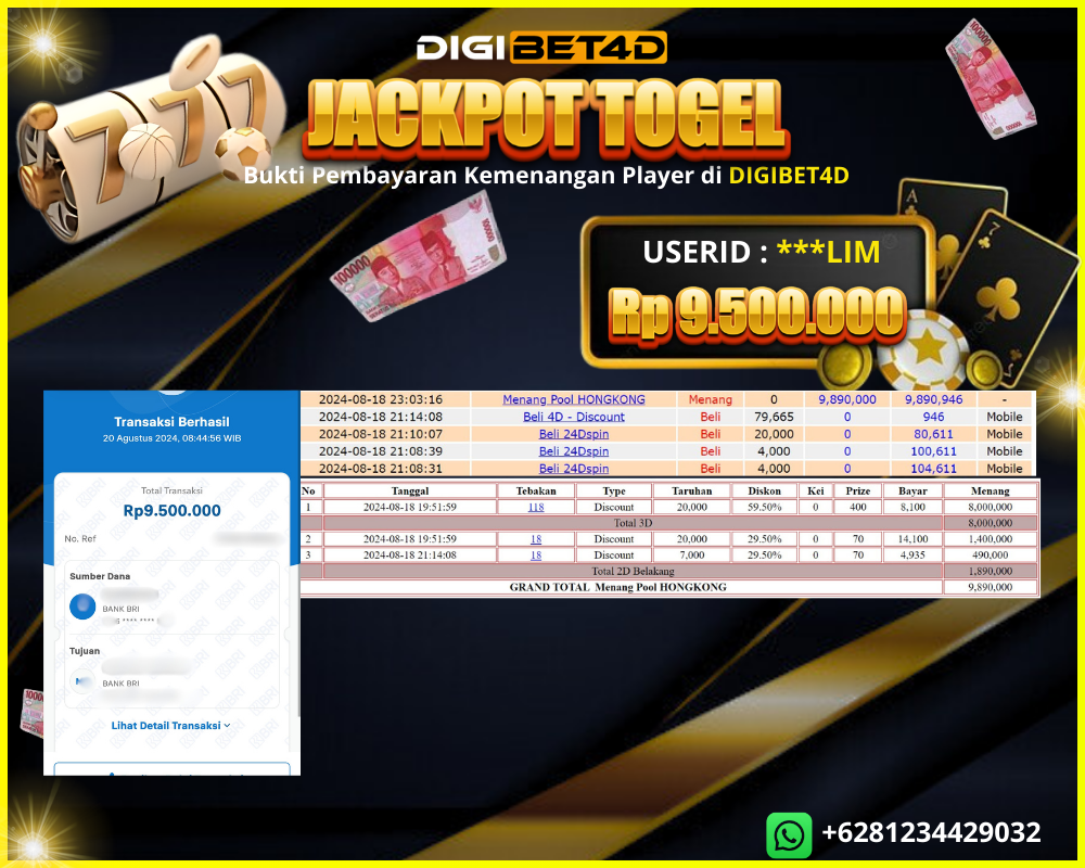 JACKPOT TOGEL ONLINE “TOGEL HONGKONG” 9JT